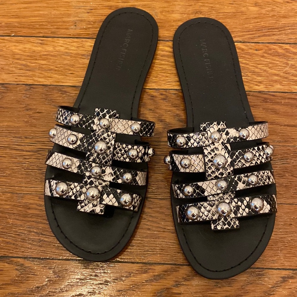 Marc Fisher snake skin faux leather sandals